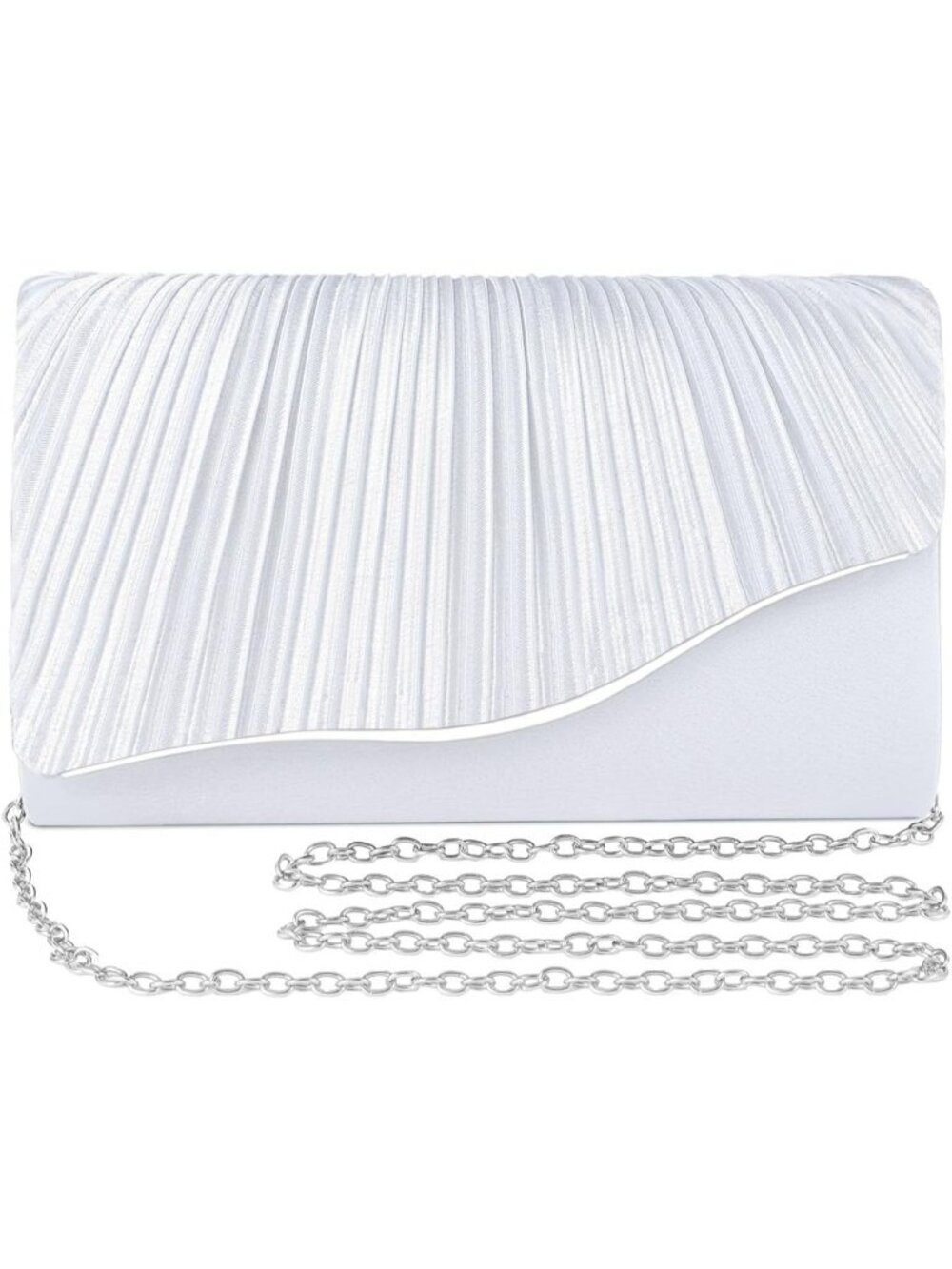 〽️Women's White Elegant Satin Clutch Purse Formal Evening Wedding Party Handbags